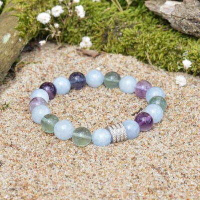 Bracciale in acquamarina e fluorite