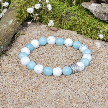 Bracciale di amazzonite e howlite