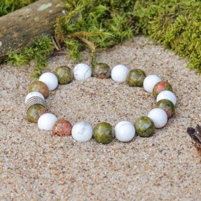 Bracciale di Howlite e Unakite