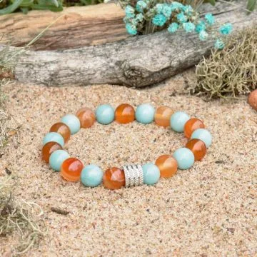 Bracciale in Amazonite e Corniola
