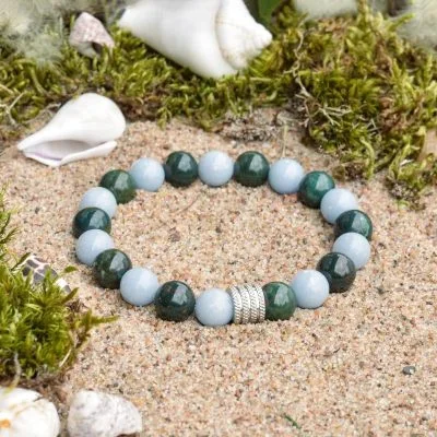 Bracciale con Eliotropio e Angelite