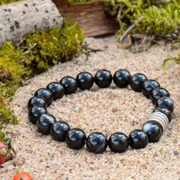 Bracciale in Agata Nera