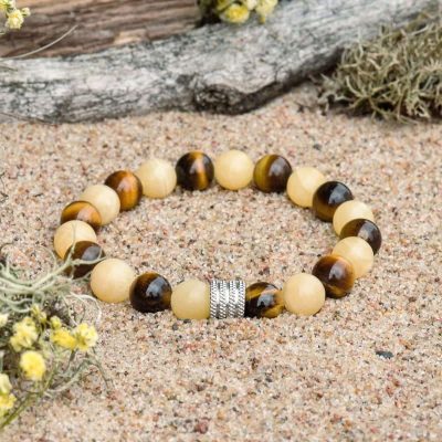 Bracciale in Calcite e Occhio di Tigre