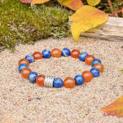 Bracciale in Lapislazzuli e Corniola