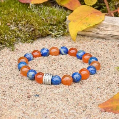 Bracciale in Lapislazzuli e Corniola