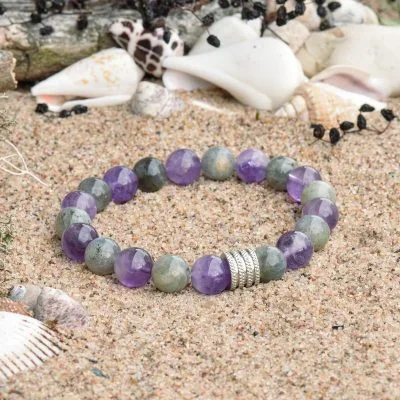 Bracciale in Labradorite e Ametista