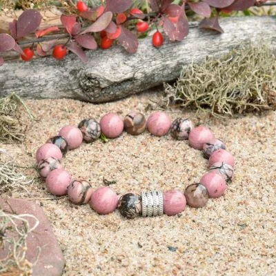 Bracciale in Rodocrosite e Rodonite