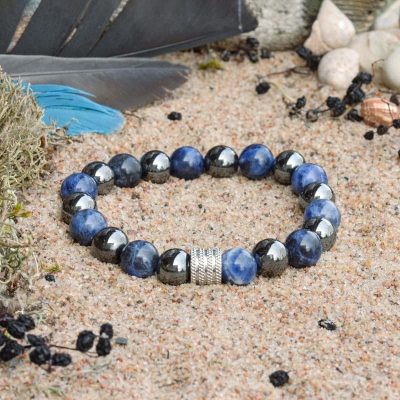 Bracciale in Sodalite e Ematite