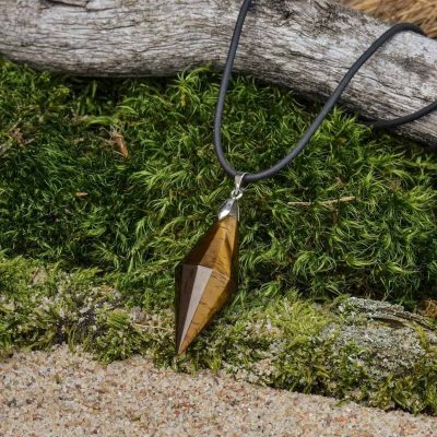 Ciondolo Piramide in Occhio di Tigre