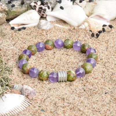 Bracciale di Ametista e Unakite