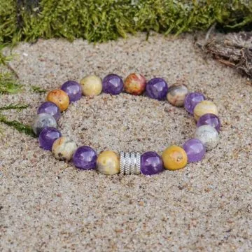 Bracciale in Agata Pizzo e Ametista