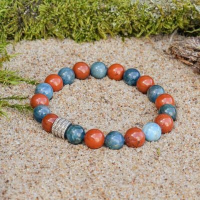 Bracciale in Diaspro Rosso e Apatite