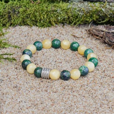 Bracciale con Crisocolla e Calcite