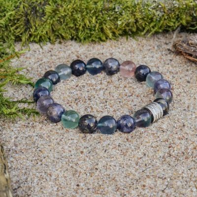 Bracciale con Iolite e Fluorite