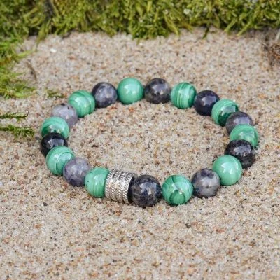 Bracciale di Malachite e Iolite