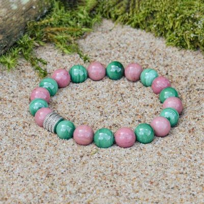 Bracciale in Malachite e Rodocrosite