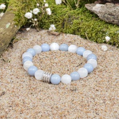 Bracciale in Selenite e Angelite