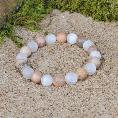 Bracciale in Selenite e Feldspato