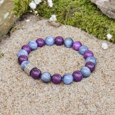 Bracciale in Sugilite e Cianite