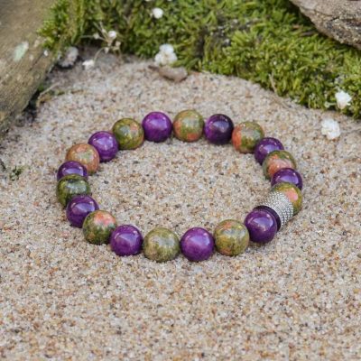 Bracciale in Sugilite e Unakite